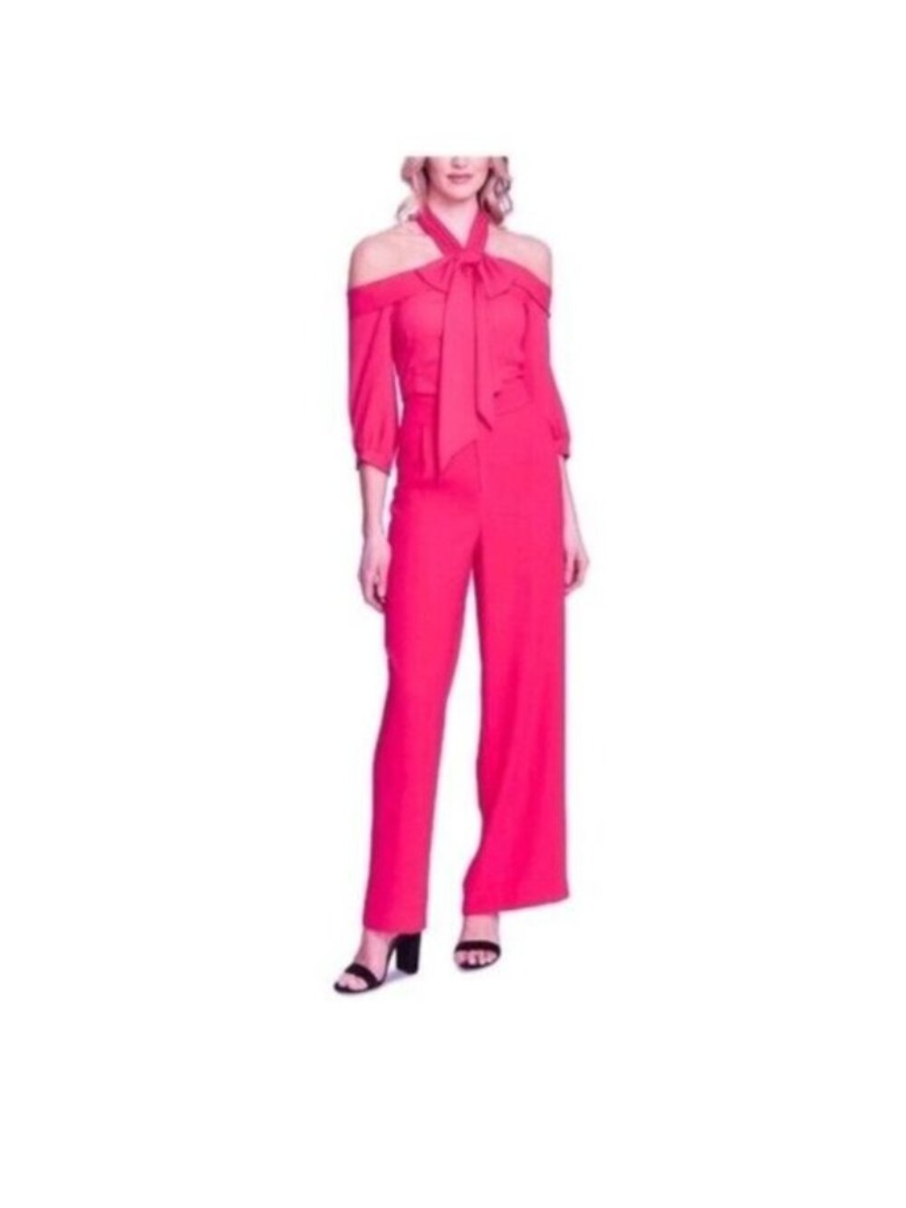 Cece Vivid Vibes Pink Off-Shoulder Jumpsuit In Ruby Blush Size 4